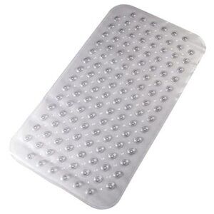 Non Slip Bath Mat PVC Shower Tub Mat Suction Cups Quick Dry 28x15 Grey
